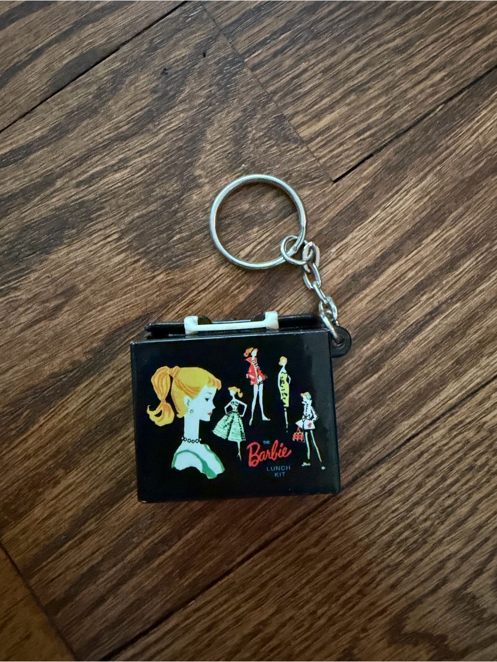 Vintage 1999 Mattel Barbie Black Lunchbox Keychain Mini - Picture 2 of 8